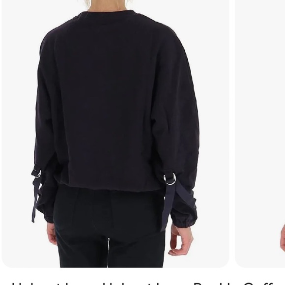 Helmut Lang Buckle Cuff Cotton Sweater dark  Navy Large Like New condition $350 - Picture 4 of 11